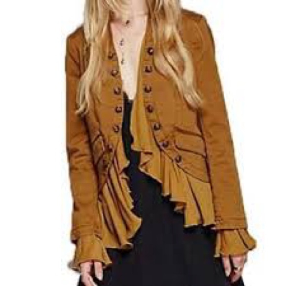 Like 🆕 Free People | Romantic Ruffle Jacket Small - Picture 4 of 16